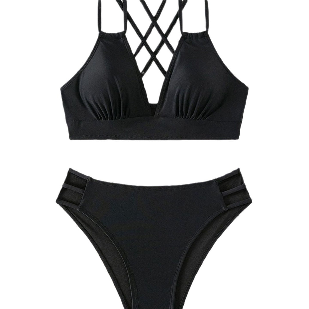 Damen Triangel-Bikini mit geflochtenen Trägern und hohem Schnitt Echo Archiv