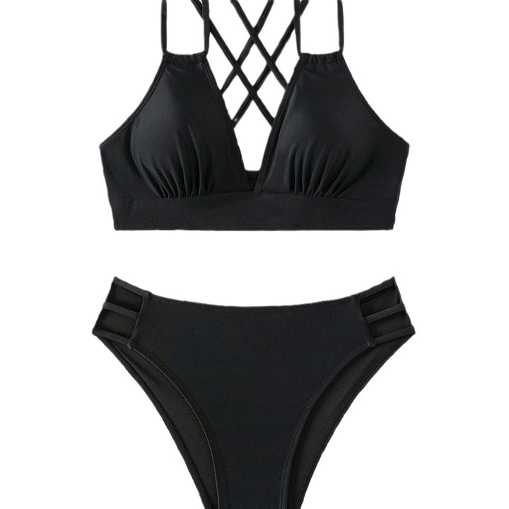 Damen Triangel-Bikini mit geflochtenen Trägern und hohem Schnitt Echo Archiv