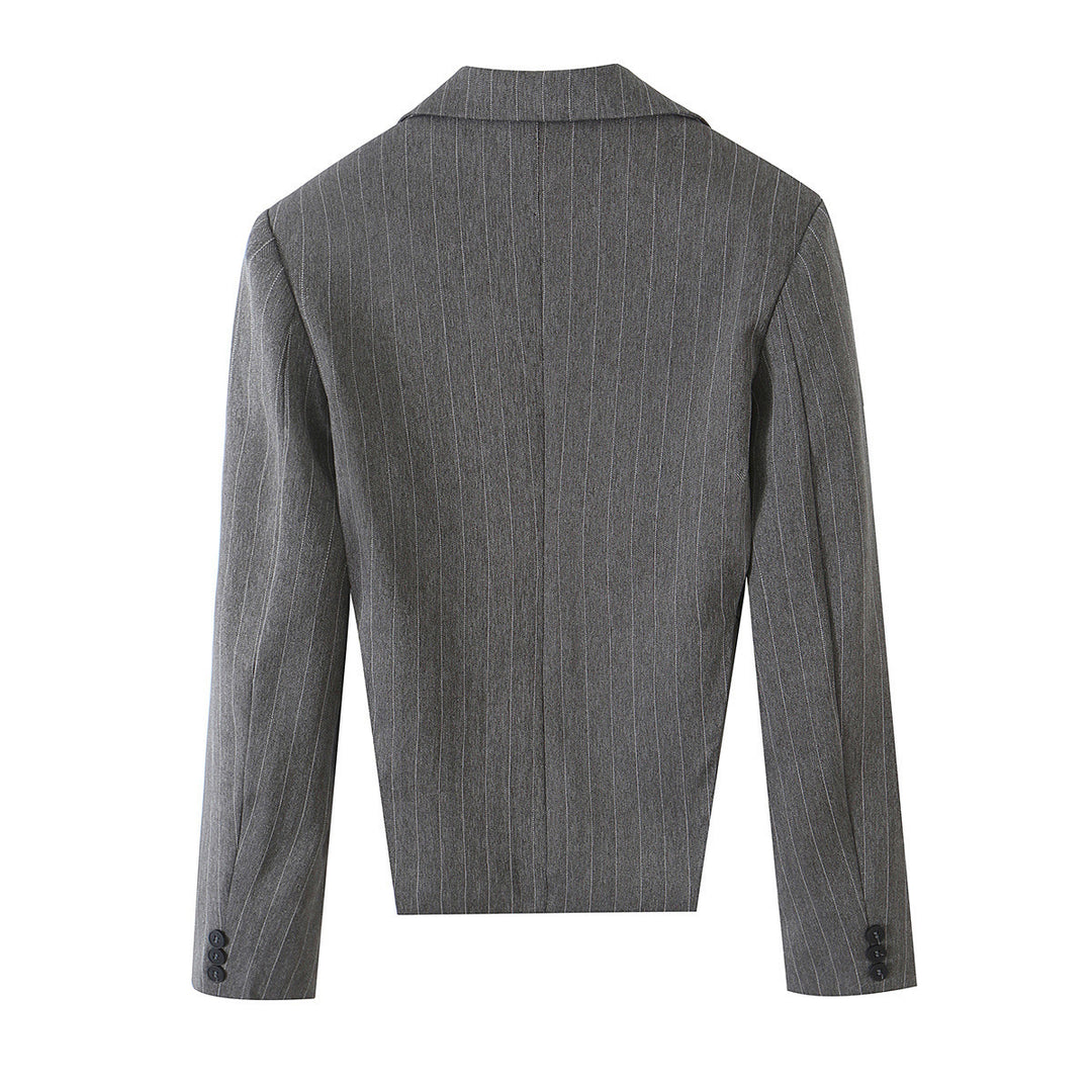 Damen Kurzgeschnittener Nadelstreifen-Blazer mit seitlichen Cut-Outs und Schnürdetail Echo Archiv