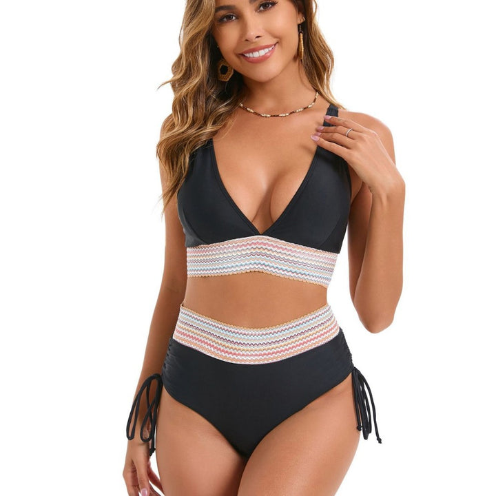 Damen Zweiteiliges Bikini-Set mit breitem Gummibund und hochwertige Rippstruktur Echo Archiv