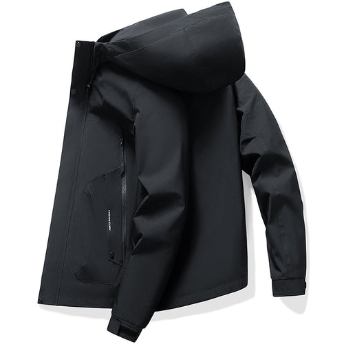 Men's waterproof breathable hooded softshell jacket with taped seams – Cavarno