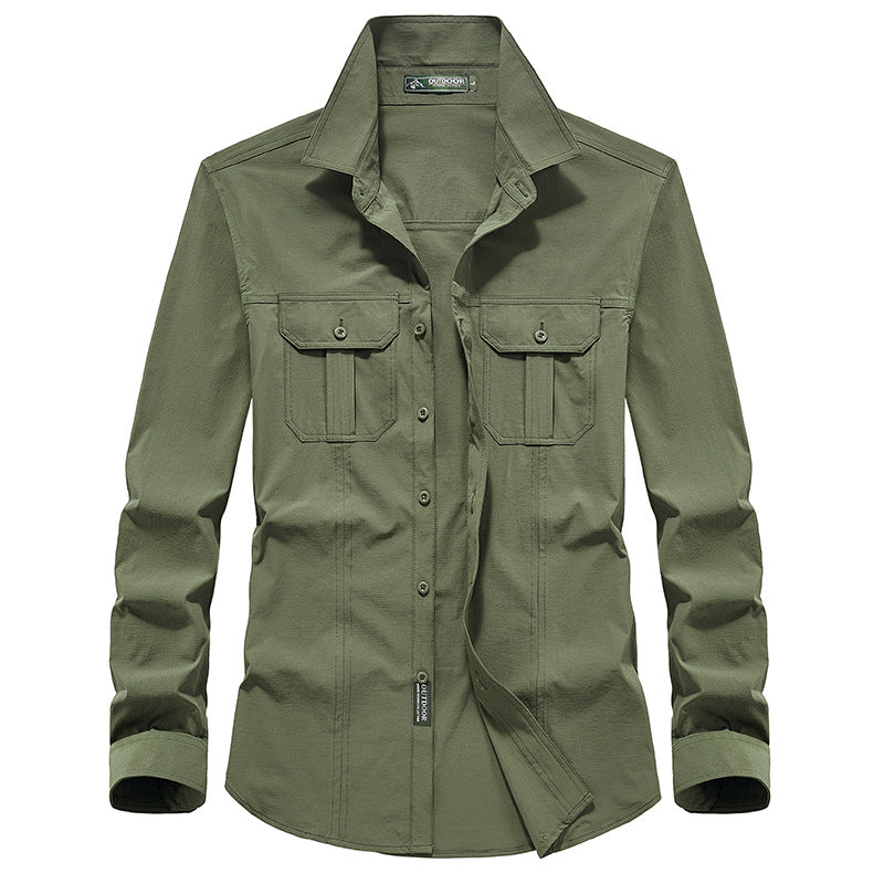 Herren Outdoor-Hemd mit Brustklappen, Ripstop-Gewebe und Regular-Fit Echo Archiv