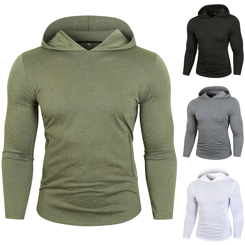 Herren Sportlicher Kapuzenpullover mit funktionalen Reißverschlusstaschen Echoarchiv