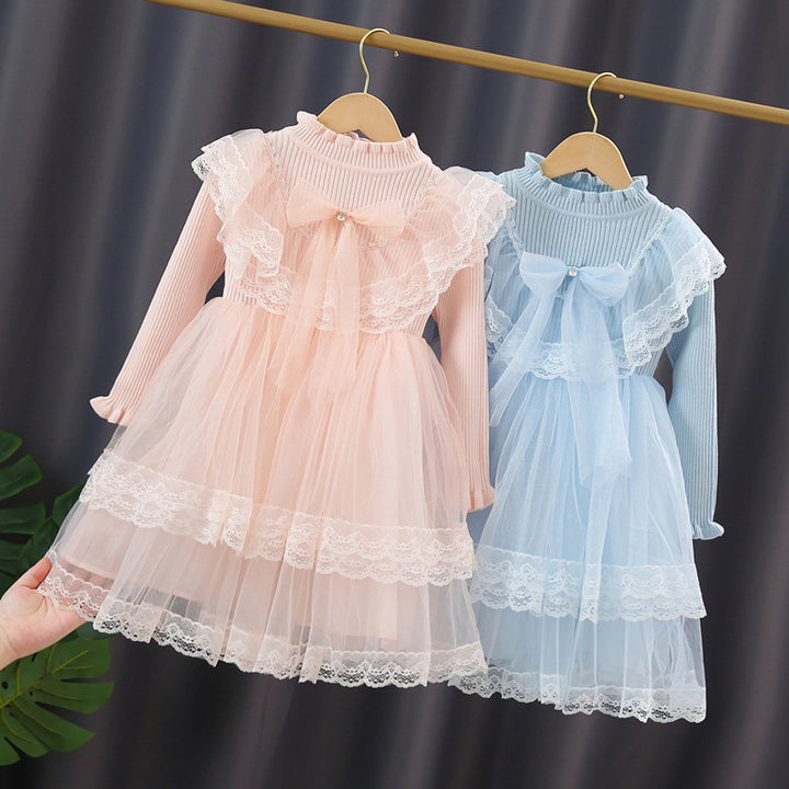 Mädchen Festliches Kleid mit Rüschenkragen und Tüllrock Echo Archiv