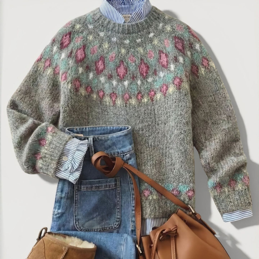 Damen Modischer Pullover mit Fair-Trade-Muster – Mavelle