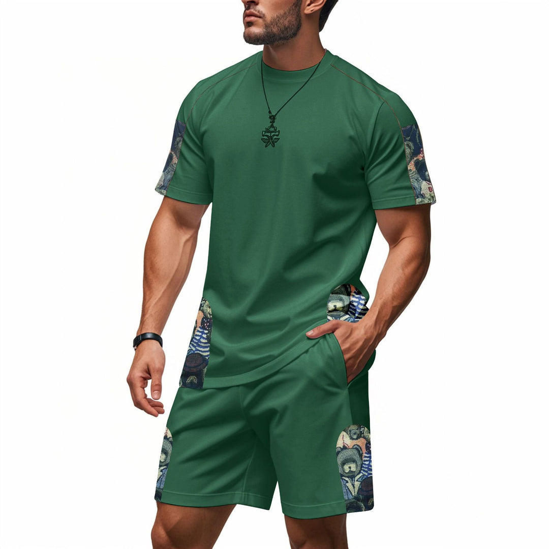 Herren Sportliches Kurzarm-Outfit mit einzigartigen Print-Akzenten Echoarchiv