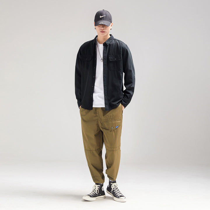 Herren Overshirt aus Baumwoll‑Twill mit Pattentaschen und Relaxed‑Fit Echo Archiv