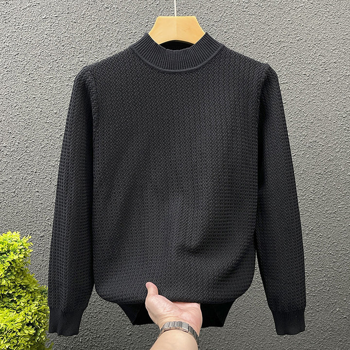 Damen Strukturierter Rollkragenpullover aus feinem Waffelstrick Echoarchiv