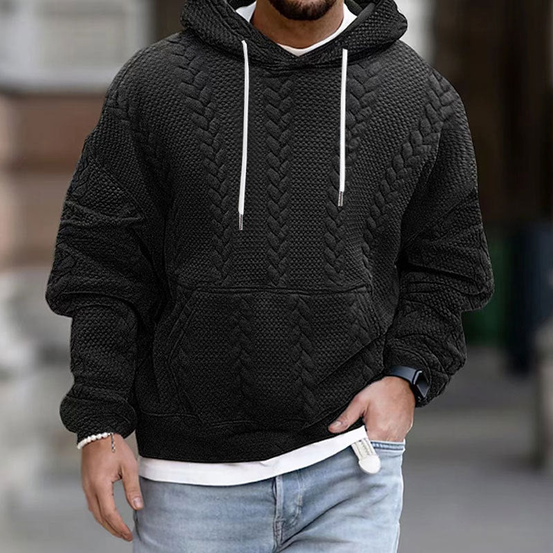 Herren Modischer Grobstrick Kapuzenpullover – Cavarno