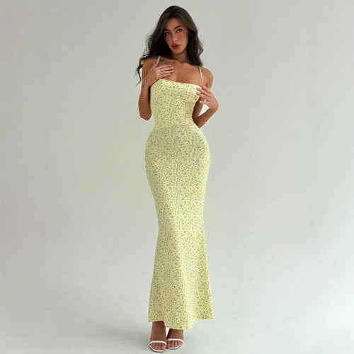 Damen Elegantes Maxikleid mit floralem Muster und schmalem Schnitt Echo Archiv