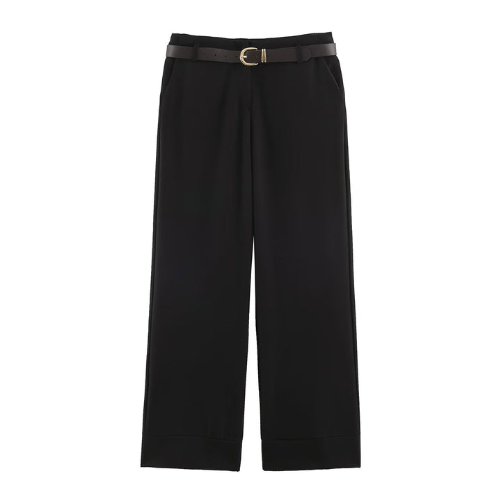 Damen Hochtaillierte Culottehose mit weitem Bein, Bügelfalte und Umschlagsaum Echo Archiv