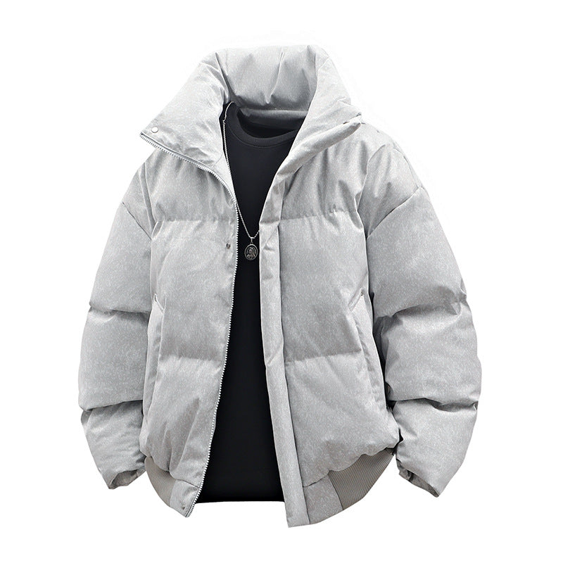Herren Kurze wattierte Steppjacke mit hohem Stehkragen und matter Strukturoptik Echo Archiv