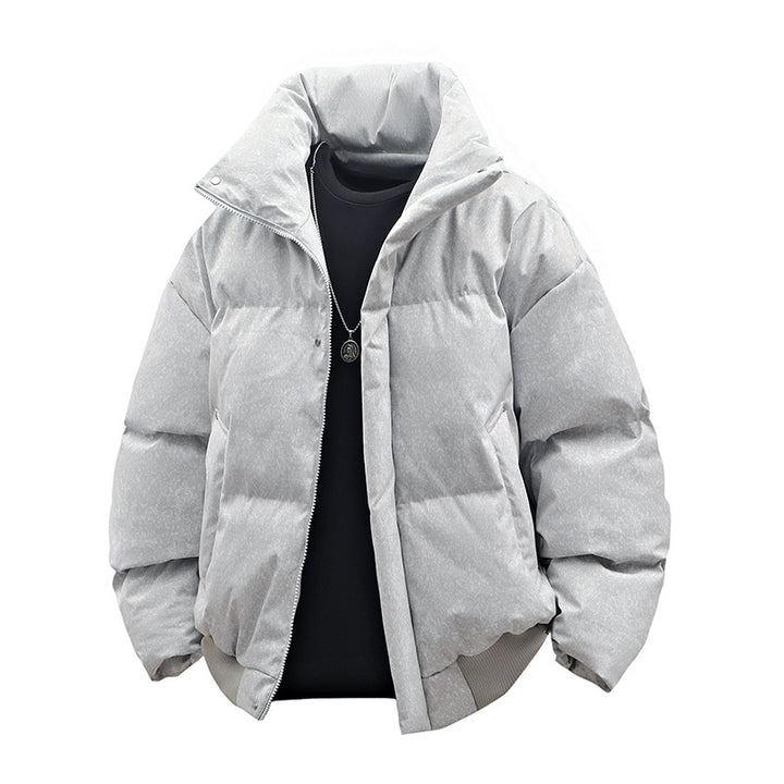 Herren Kurze wattierte Steppjacke mit hohem Stehkragen und matter Strukturoptik Echo Archiv