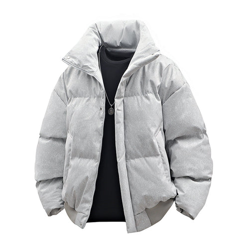 Herren Kurze wattierte Steppjacke mit hohem Stehkragen und matter Strukturoptik Echo Archiv