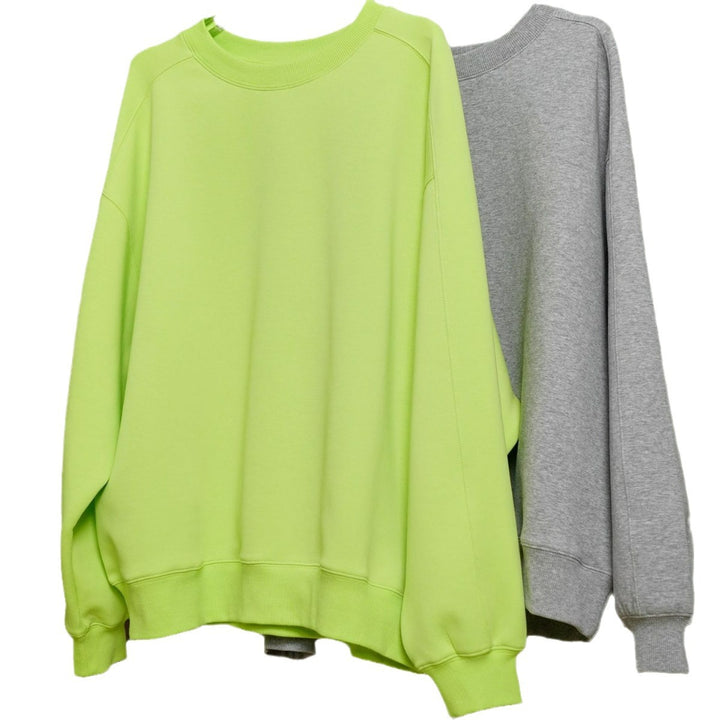 Damen Relaxed-Sweatpullover mit verstärktem Rundhalsausschnitt und Baumwoll-Fleece Echoarchiv