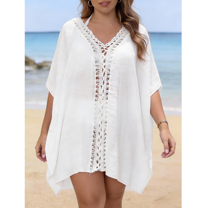 Damen luftiger Strandüberwurf mit Lochstickerei und elegantem Design Echo Archiv