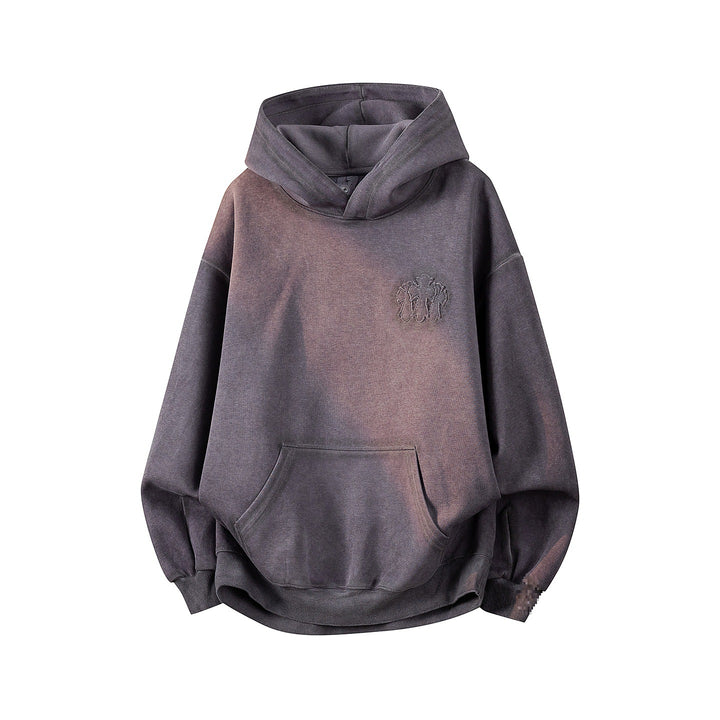 Unisex Oversize Kapuzenpullover mit handschriftlichem Grafik-Print, Kängurutasche & geripptem Saum Echoarchiv