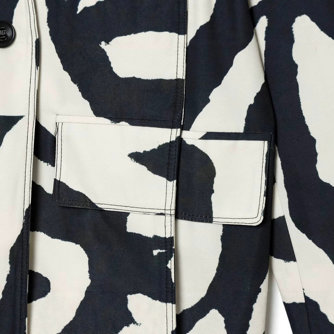 Damen Oversize-Blazer im Zebra-Print mit Reverskragen und Pattentaschen Echoarchiv