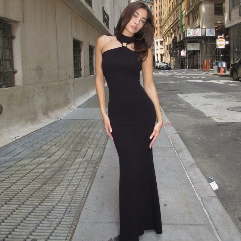 Damen Bodenlanges Abendkleid mit elegantem Halterneck Echo Archiv