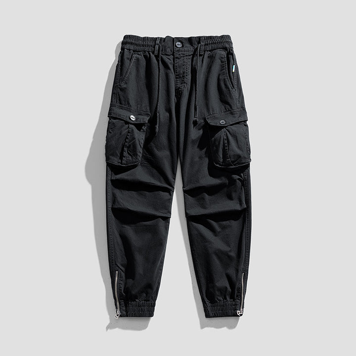 Herren Multifunktionale Zip‑Cargo‑Jogginghose mit Knieabnähern und elastischem Tunnelzugbund Echo Archiv