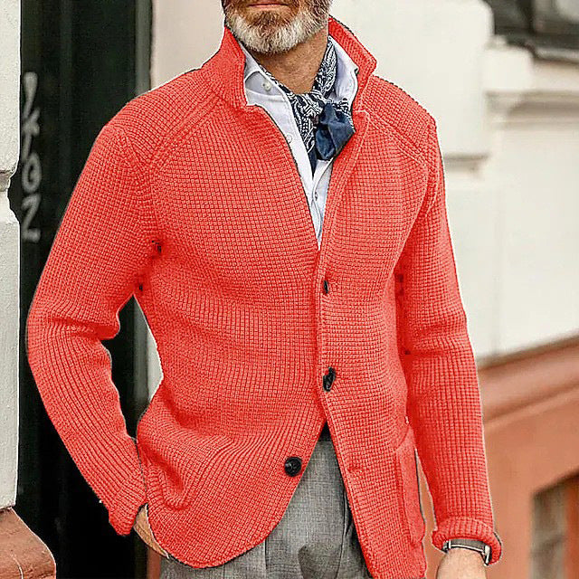 Herren Strickjacke mit Stehkragen und Strukturstrick Echo Archiv