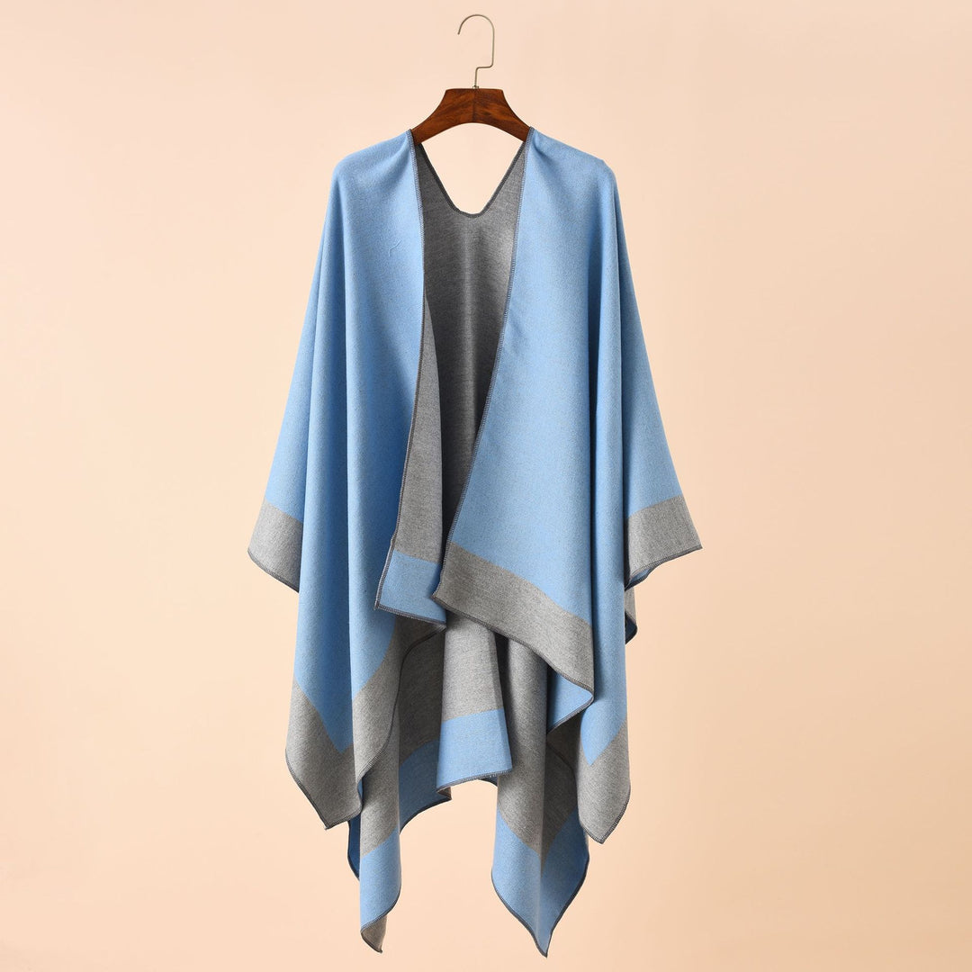 Damen Wendeponcho aus feiner Kaschmir-Mischung – Avérine