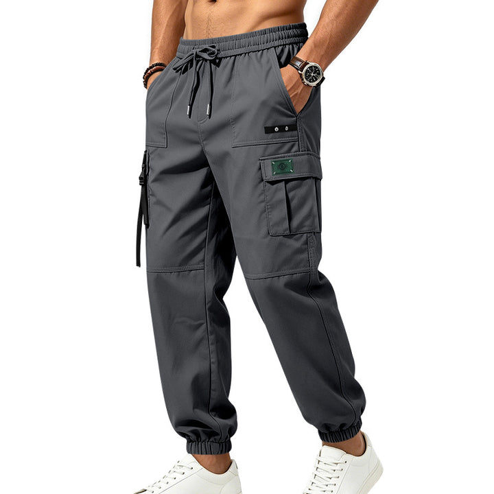 Herren Cargo-Jogginghose mit Kordelzug elastischen Bündchen und Multifach-Taschen – Bravaro