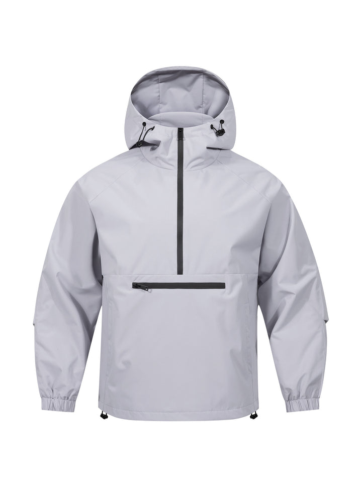 Herren Wind- und Wasserabweisende Anorak-Pulloverjacke mit Halbreißverschluss und Kängurutasche Echoarchiv