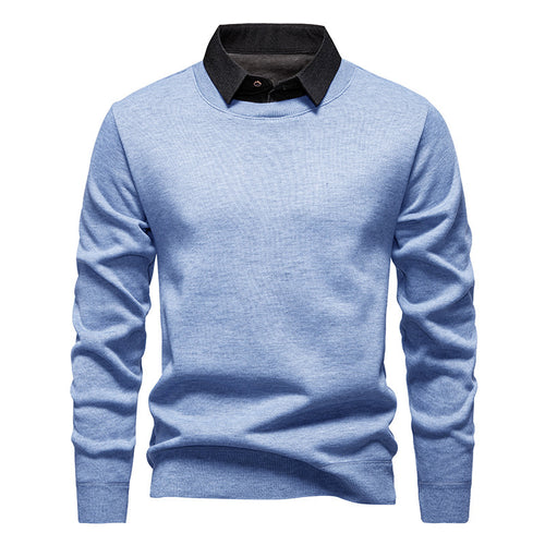 Herren nan Feinstrickpullover mit integriertem Hemdkragen und schmaler Silhouette Echo Archiv
