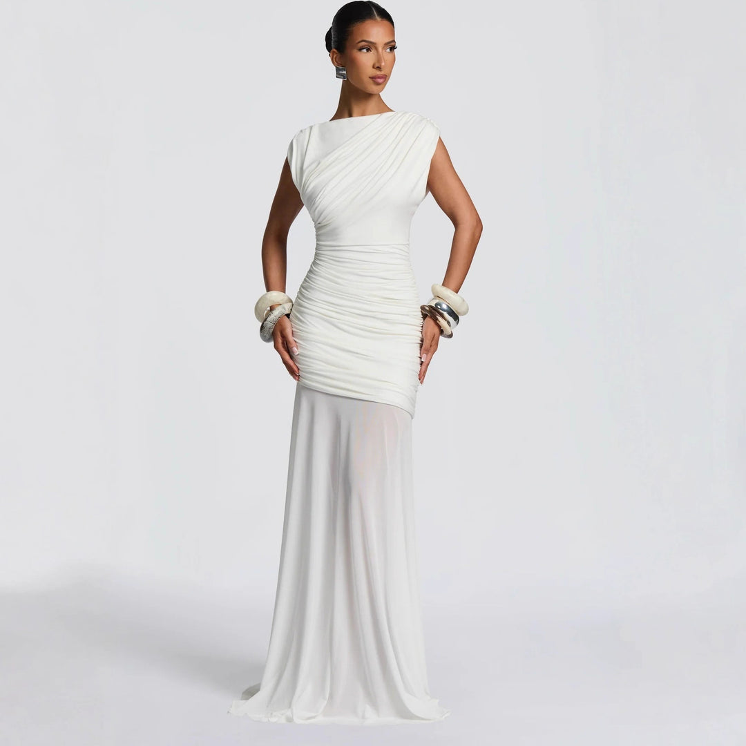 Damen Elegantes und figurbetontes Maxikleid mit Drapierungen Echo Archiv