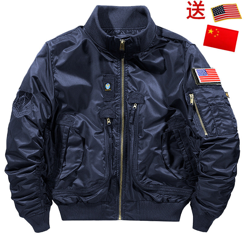 Herren nan robuste Piloten‑Bomberjacke mit multifunktionalen Reißverschluss‑ und Klapptaschen sowie Ärmeltasche Echo Archiv