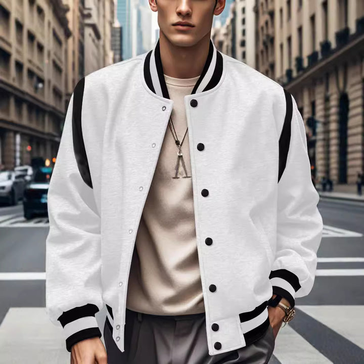 Herren stylische Collegejacke mit kontrastierenden Ärmeln und atmungsaktiven Materialien Echoarchiv