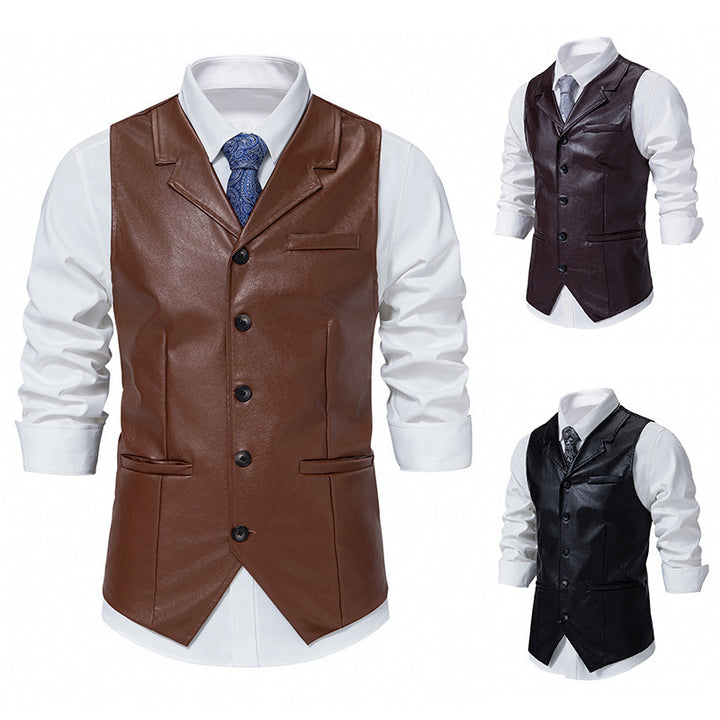 Herren elegante Kunstlederweste Echoarchiv