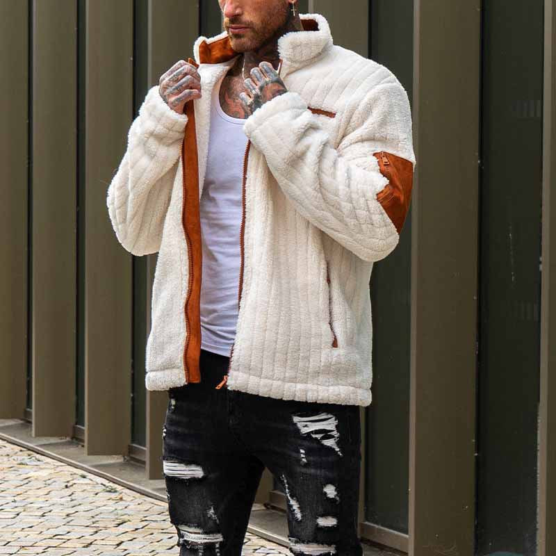 Herren Kuschelige Fleecejacke mit Kontrastelementen Echoarchiv
