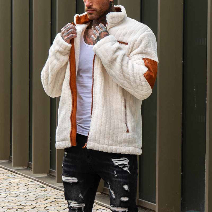 Herren Kuschelige Fleecejacke mit Kontrastelementen Echoarchiv
