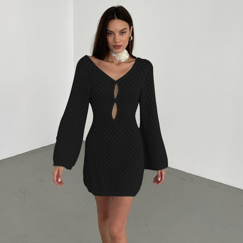 Damen elegantes Häkelkleid mit tiefem Ausschnitt Echo Archiv