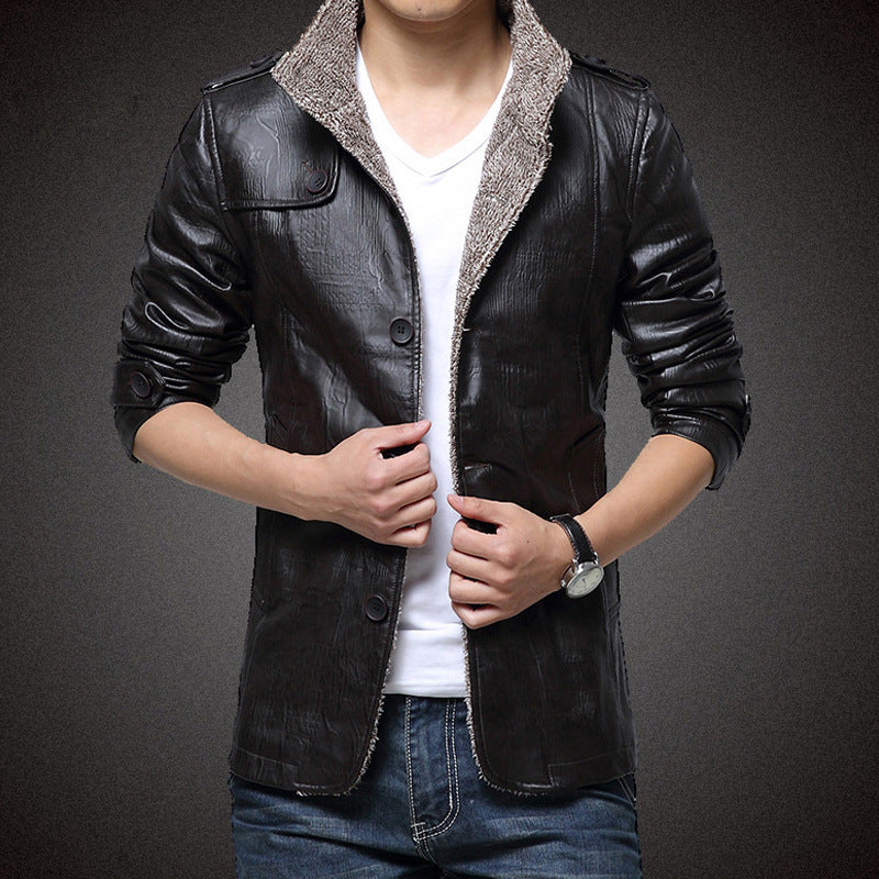 Herren Kunstlederjacke mit warmem Innenfutter Echoarchiv