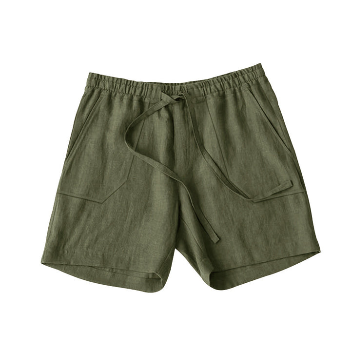 Herren leichte Leinen-Shorts mit elastischem Bund und praktischen Taschen Echoarchiv