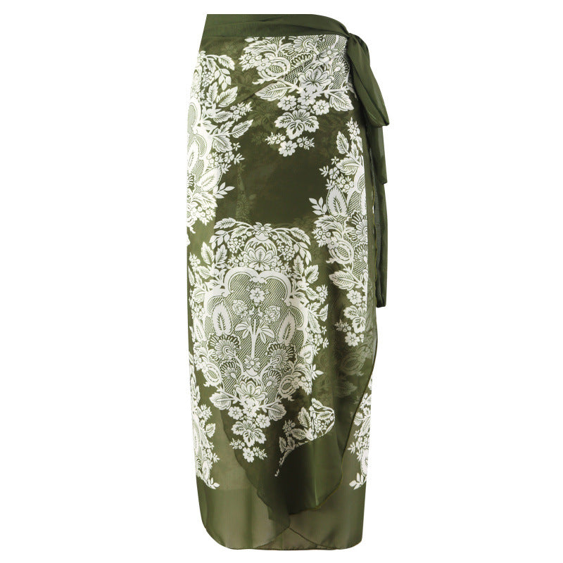 Damen Einteiler Badeanzug mit modischem Wickeldesign und floralem Muster Echo Archiv