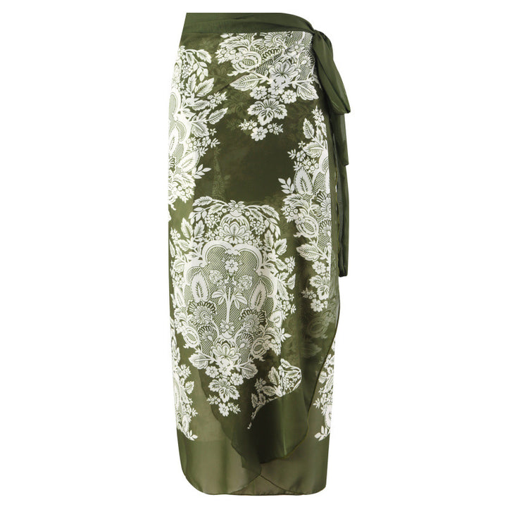 Damen Einteiler Badeanzug mit modischem Wickeldesign und floralem Muster Echo Archiv