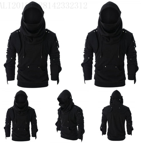Herren Hoodie mit innovativem Kapuzendesign und strukturierten Ärmeln Echoarchiv