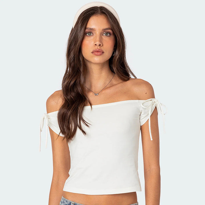 Damen Trägertop mit Off-Shoulder-Design und Bindegurten Echo Archiv