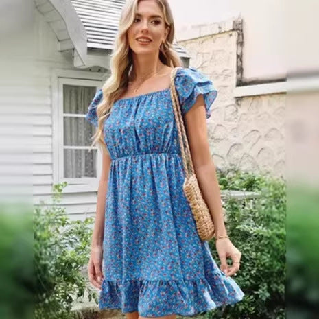Damen lässiges Sommerkleid mit Rüschendetails Echo Archiv