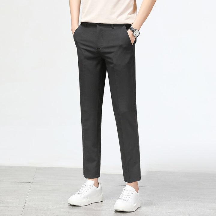 Herren bequeme Chinohose mit schmalem Schnitt und elastischem Bund Echoarchiv