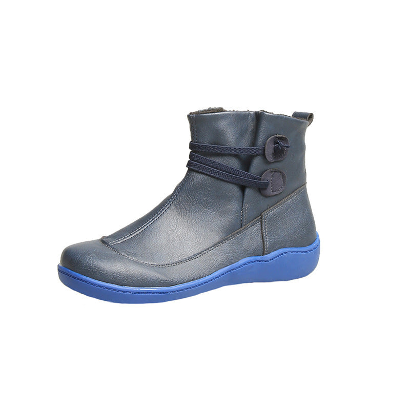 Damen Gefütterte Komfort-Ankleboots mit elastischer Schnürung und gedämpfter Gummisohle Echo Archiv