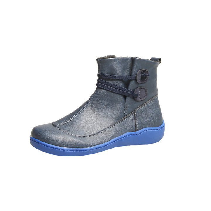 Damen Gefütterte Komfort-Ankleboots mit elastischer Schnürung und gedämpfter Gummisohle Echo Archiv