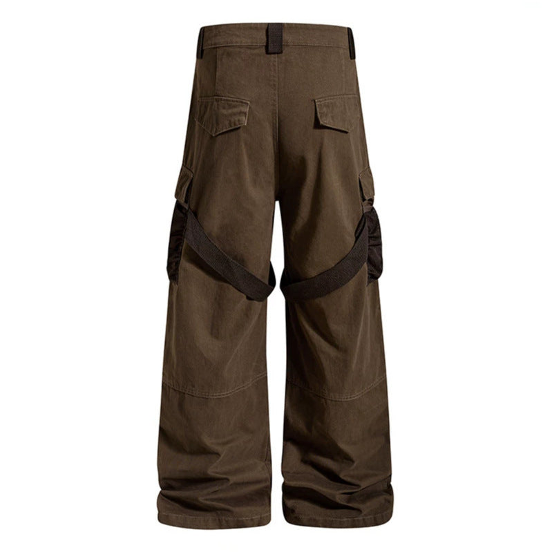Damen Weite Cargo‑Palazzo‑Hose mit Utility‑Taschen und Mesh‑Einsätzen Echoarchiv