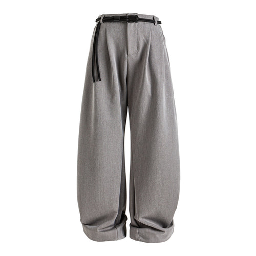 Damen Weite hochtaillierte Jeanshose mit Bundfalten, Kordelgürtel und Culotte-Schnitt Echoarchiv