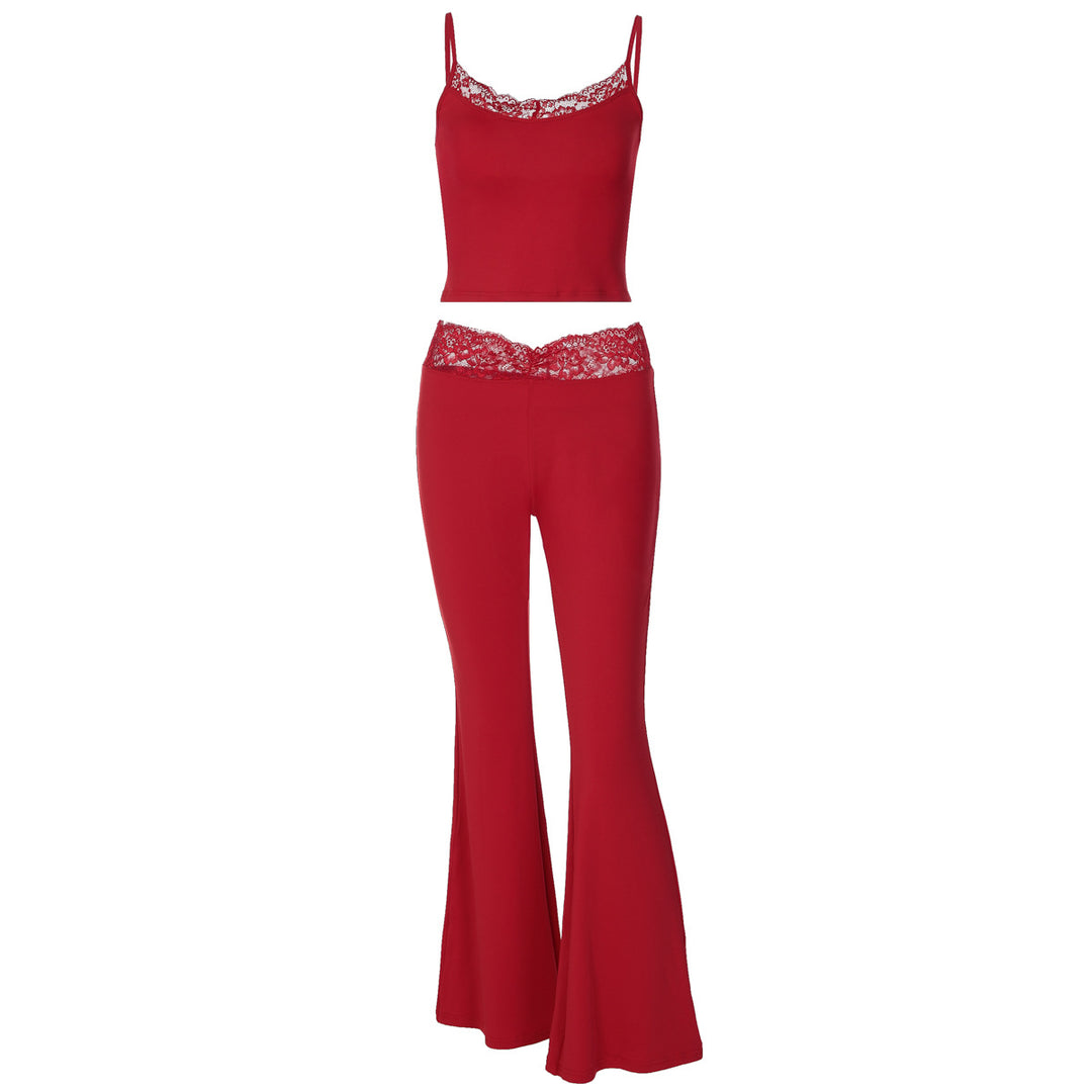 Damen Lässiges Oberteil und weiter geschnittene Hose Set Echo Archiv