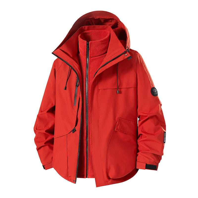 Herren wetterfeste Funktionsjacke mit verstellbarer Kapuze und Innenfleece Echoarchiv